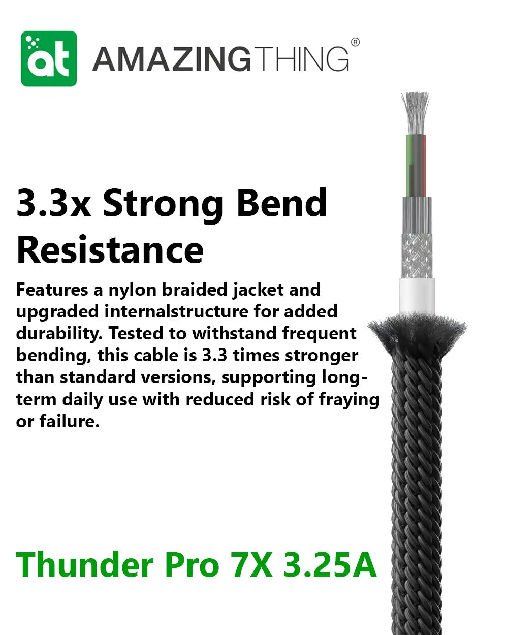AmazingThing AT Thunder Pro 7X Lightning Cable – (2.1M Black)