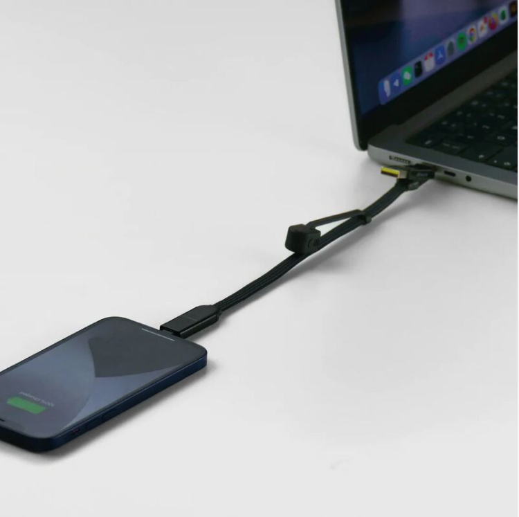 Rolling Square InCharge® XL 100W – 6‑in‑1 Charging Cable 30cm (Black)