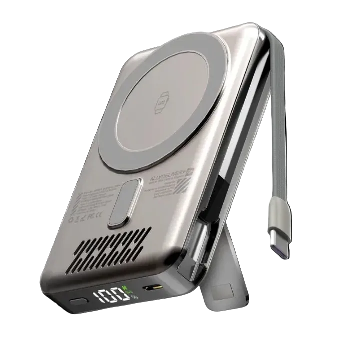 EGO AllyDelivery 4S @MagSafe 10000mAh 6‑in‑1 Power Bank – Silver