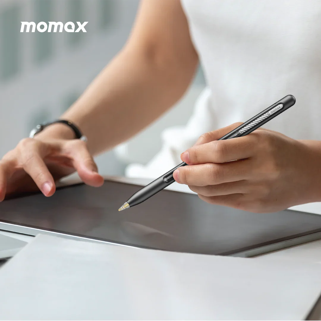 MOMAX Mag Link Pro Magnetic Charging Active Stylus Pen (Titanium)