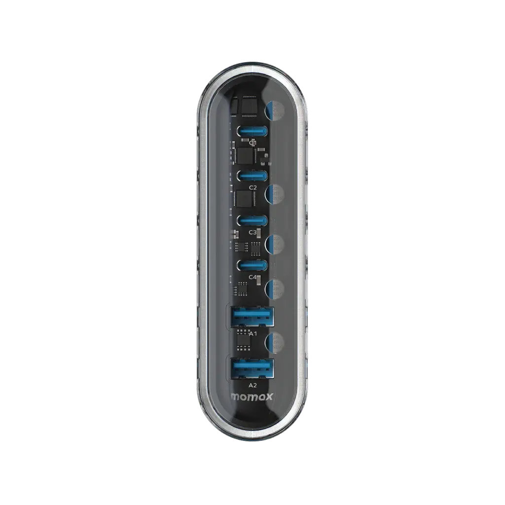 MOMAX 1‑CHARGER Flow Plus PD 120W 6‑Ports GaN Desktop Charger