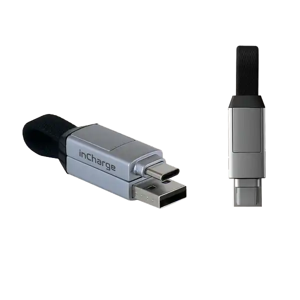 Rolling Square InCharge® 6 Moon White – 6‑in‑1 Charging Cable 0.25ft (Moon White)