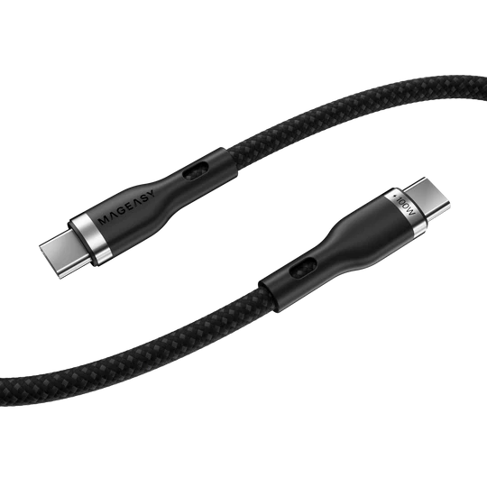 MagEasy Cable – USB‑C to USB‑C, Fast Charging & Sync, 100W, 1.5m, Black, Braided