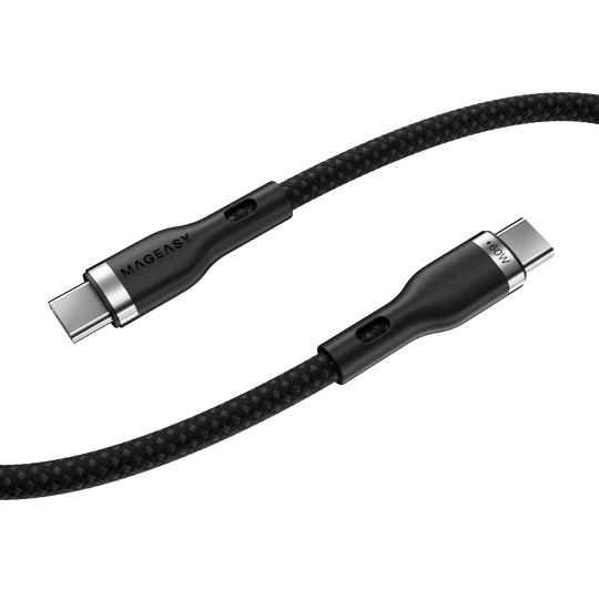 MagEasy Cable – USB‑C to USB‑C, Fast Charging & Sync, 60W, 1.5m, Black, Braided