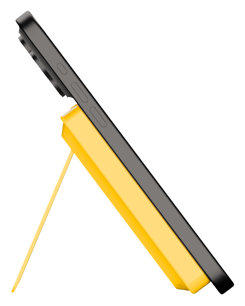 MOMAX 1‑Power X Pro 5000mAh Magnetic Wireless Power Bank with Stand & Built‑In USB‑C Cable (Yellow)