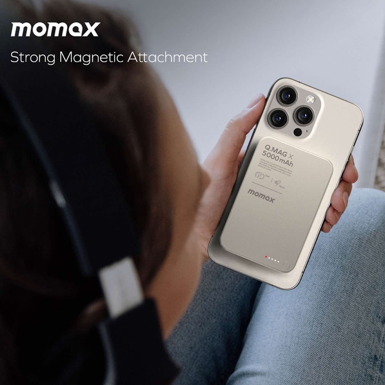 MOMAX Q.Mag X Gen2 5000mAh 15W Ultra Slim MagSafe Wireless Power Bank (Titanium)