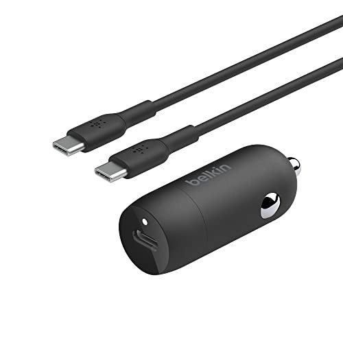 Belkin BoostCharge 30W USB-C PD Car Charger + USB-C to USB-C Cable