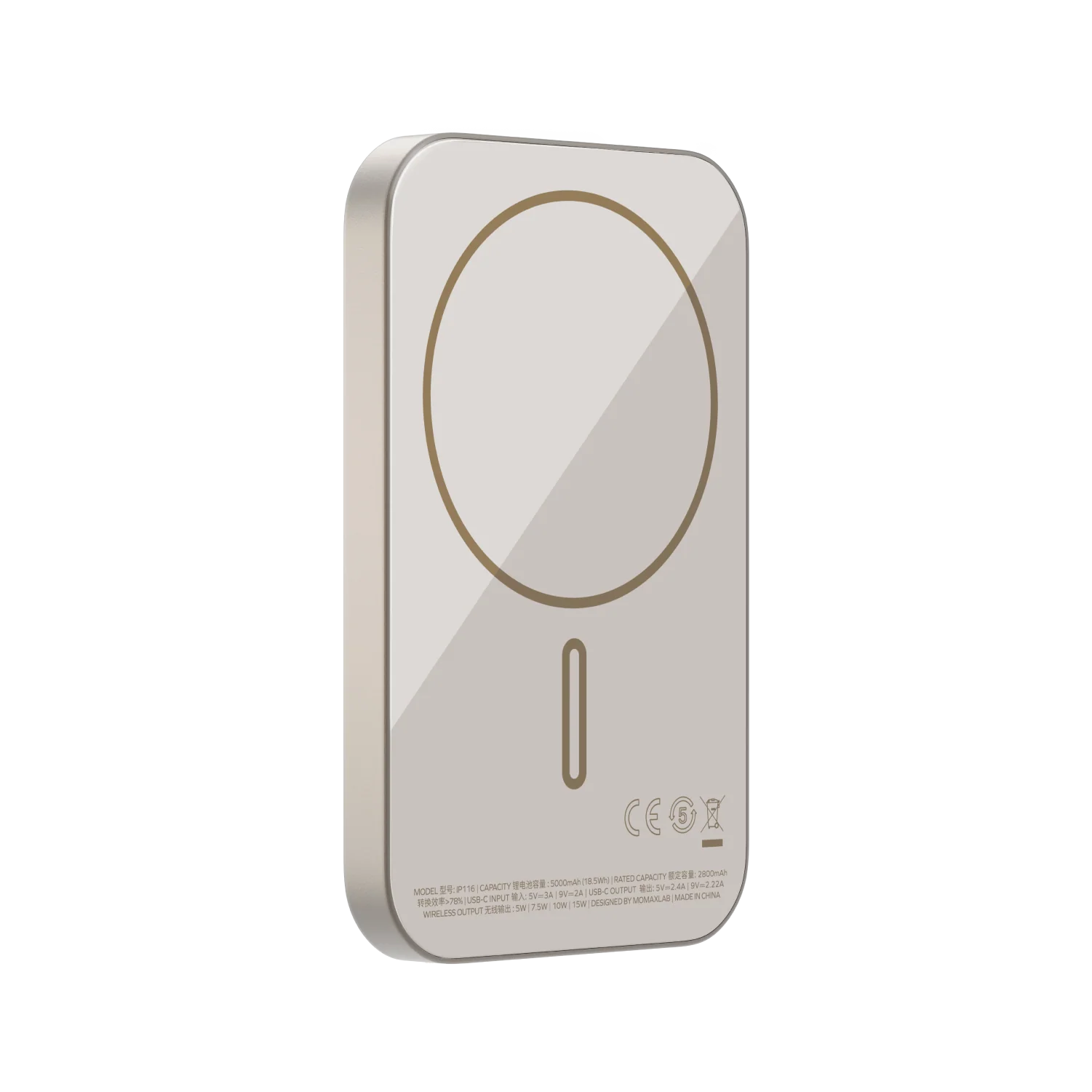 MOMAX Q.Mag X Gen2 5000mAh 15W Ultra Slim MagSafe Wireless Power Bank (Titanium)