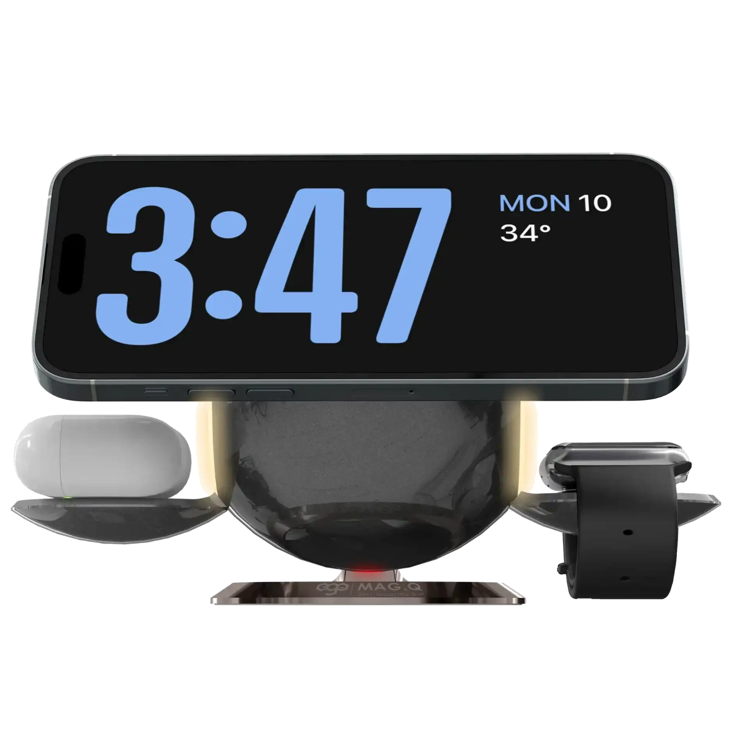 EGO MAG.Q 3‑in‑1 15W MagSafe Station – Black