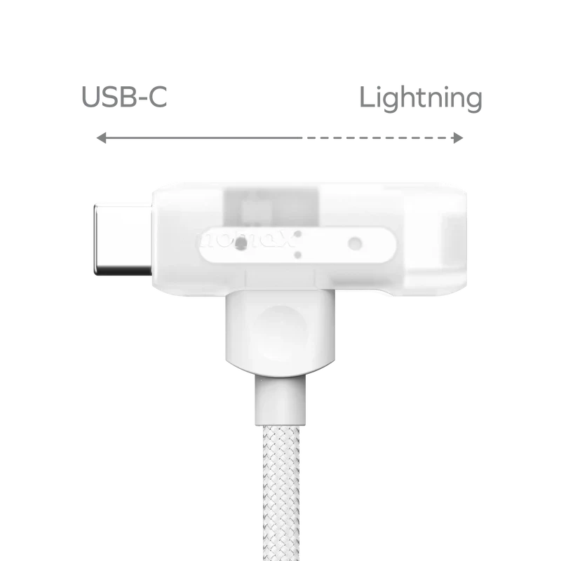 MOMAX 1‑Link Flow Duo 2‑in‑1 USB‑C to USB‑C + Lightning Cable (1.5m, White)